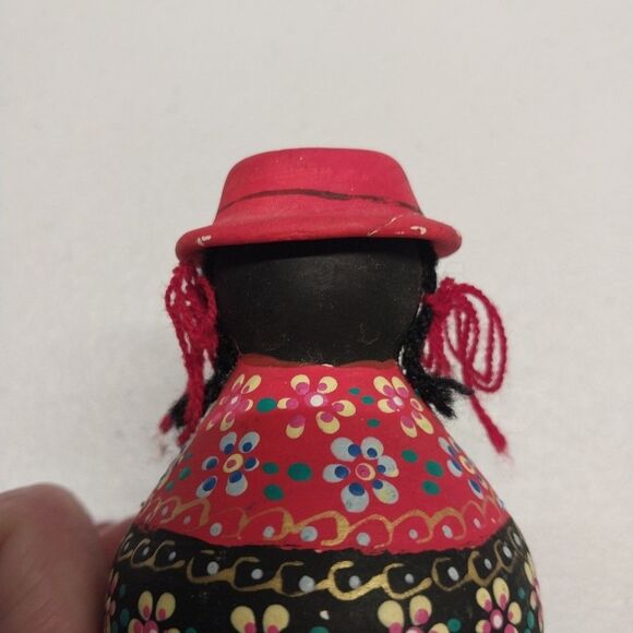 Vintage Folk Art Hand Painted Salt & Pepper Shakers + Toothpick Holder Pottery - Picture 14 of 15